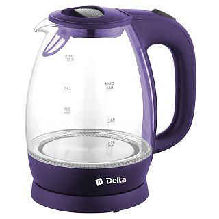 Чайник DELTA 1,7л (2200Вт;корпус жаропроч.стекло)