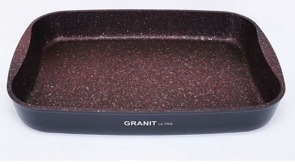 Противень 335х220х55, АП линия «Granit Ultra» (red