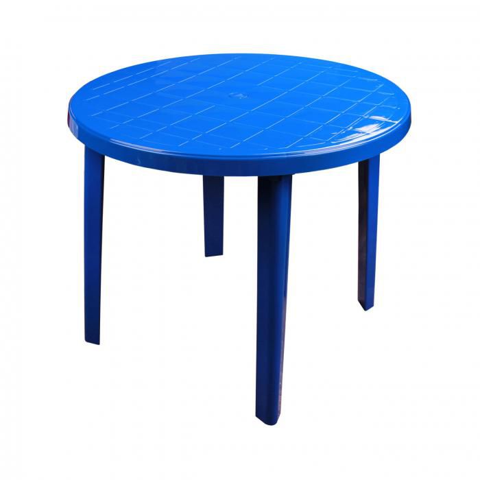 Стол круглый (900х900х750) синий